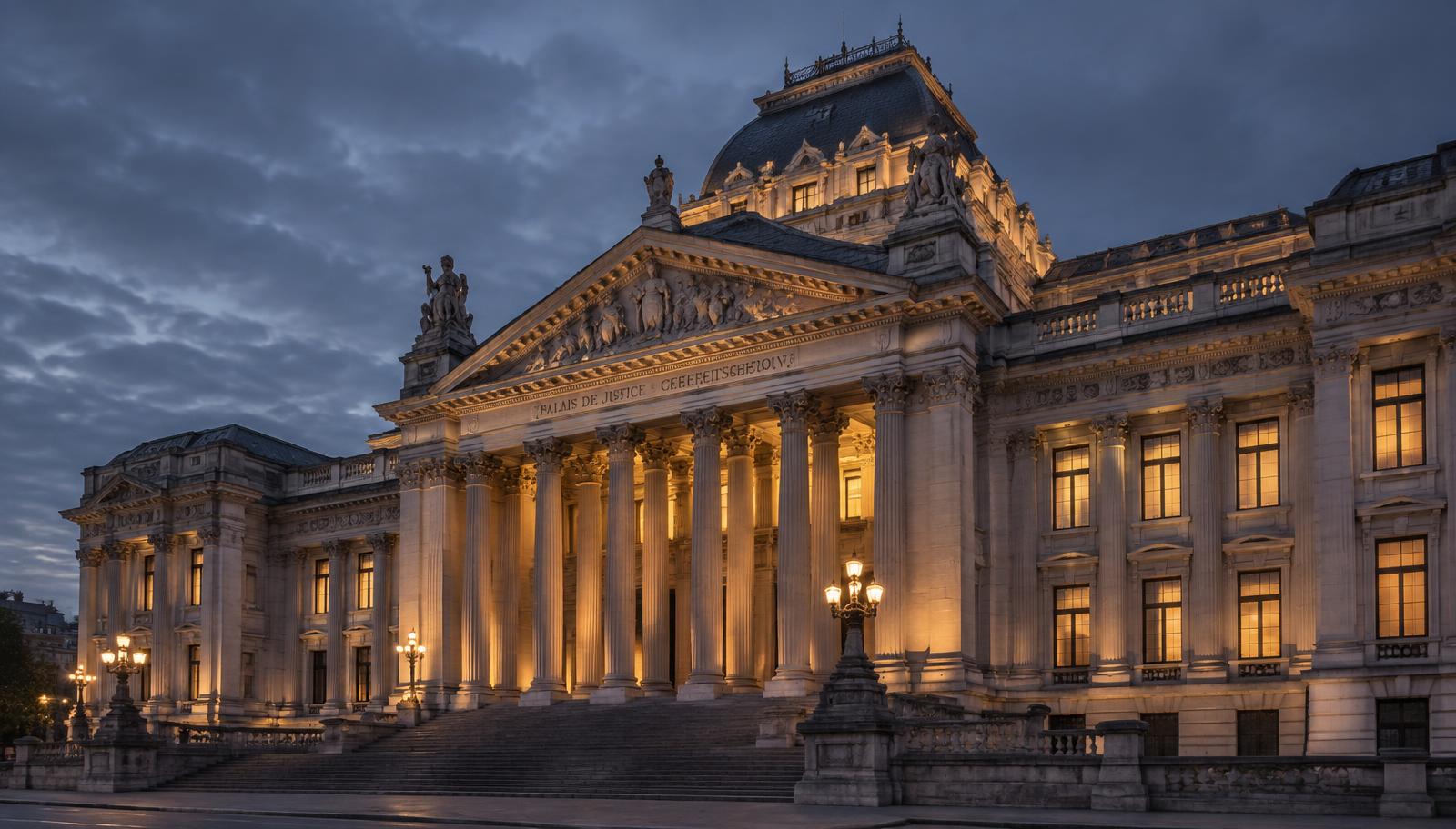 Anvers courthouse at dusk